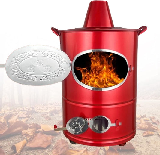 Burn Barrel, Stainless Steel Outdoor Incinerator for Trash, Portable Fire Bin for Paper, Leaves, Wood, Backyard Bonfire