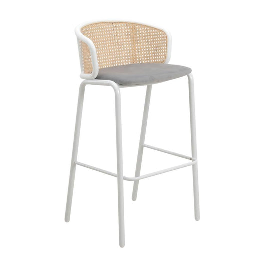 Leisuremod Seat and White Powder Coated Steel Frame for Kitchen and Dining Room
