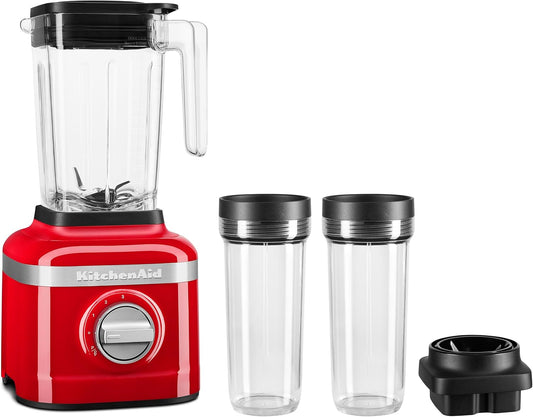 KitchenAid K150 3 Speed Ice Crushing Blender with 2 Personal Blender Jars - KSB1332Y - Passion Red