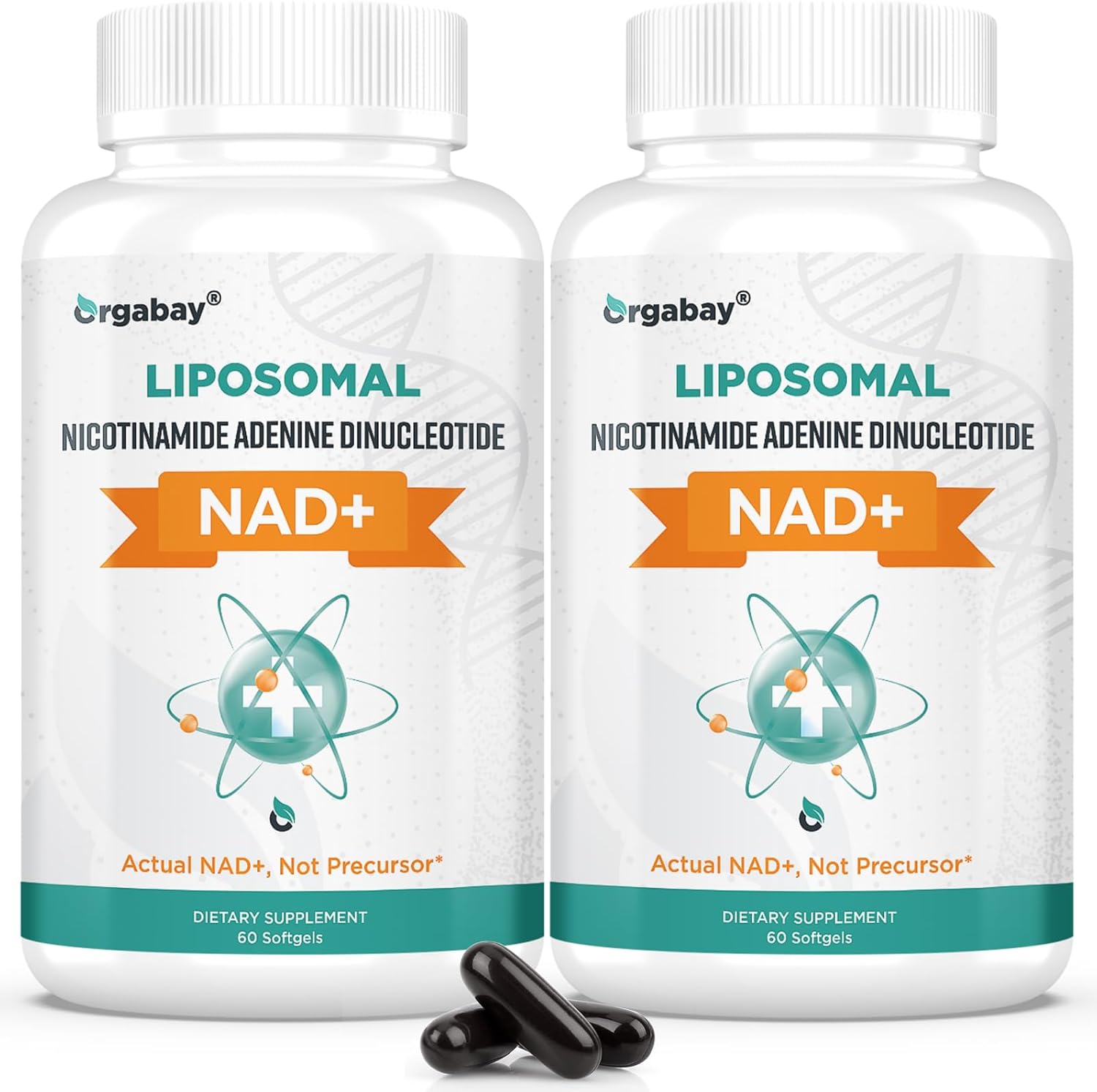 Orgabay Liposomal NAD+ Supplement 500 mg, High Absorption, Boost NAD+ with TMG 250 mg, Actual NAD Plus More Efficient Than Nicotinamide Riboside, Support Cellular Energy, Healthy Aging | 120 Softgels