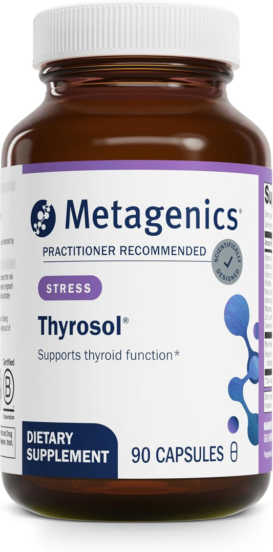 Metagenics Thyrosol - Vitamin and Mineral Supplement for Healthy Thyroid Support & Stress-Related Fatigue* - with Zinc, Selenium & Rhizoe Extract - 90 Capsules