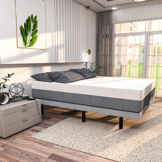 Renanim  Twin XL 10-inch Cooling Gel Memory Foam Firm Hybrid Mattress in a Box - Breathable Bed Mattress for Cooler  Supportive Sleep