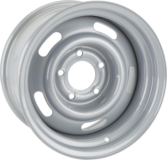 Speedway Motors Steel GM-Style 15\u201D x 7\u201D Silver Rally Truck Wheel, 4.25\u201D Wheel Backspacing, 5 on 5 Direct-Fit Bolt pattern, Rear-Wheel Drive Vehicle Only