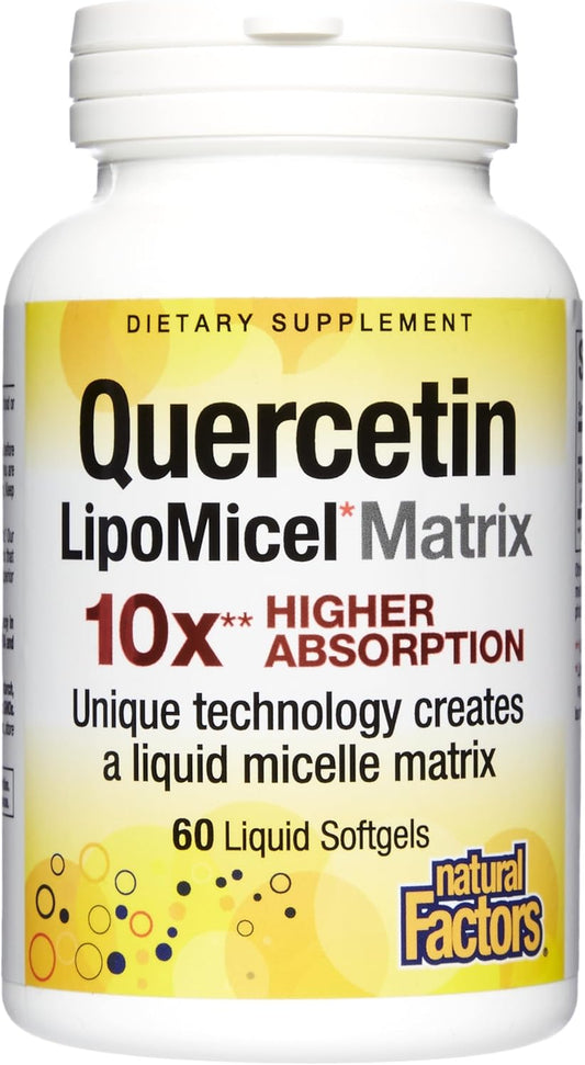 Natural Factors, Quercetin LipoMicel Matrix for Superior Absorption,Gel, 60 Count