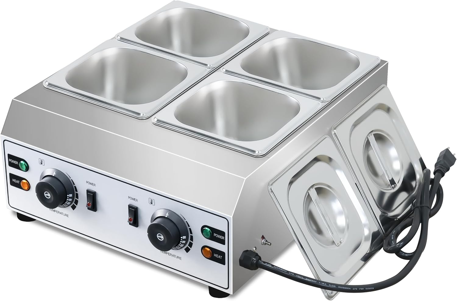 Chocolate Melting Pot 4-Tanks Commercial Chocolate Tempering Machine Chocolate Tempering Pot 2000W Electric Chocolate Melter Pot Chocolate Warmer for Milk Coffee Cheese