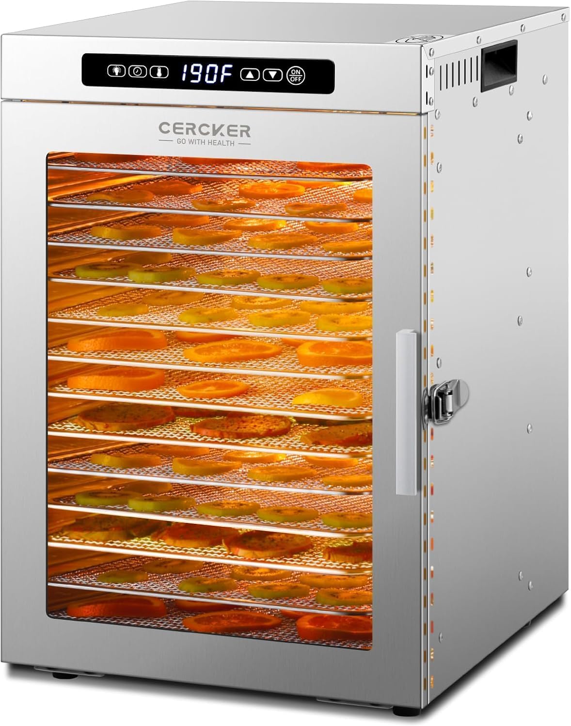 Commercial Food-Dehydrator Machine 14 Trays, 1200W Fruit Dehydrator,11.98ft² Meat Dryer for Jerky,190ºF Temperature Control,24H Large Food Dryer for Beef