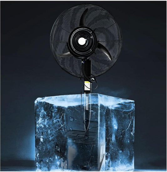 Cooling Fan With Misting Liftable Large Industrial Floor Fan 90° Oscillating Spray Fan For Shop Garage Barn Workspace 3 Strong Winds 65\/75cm(26in)