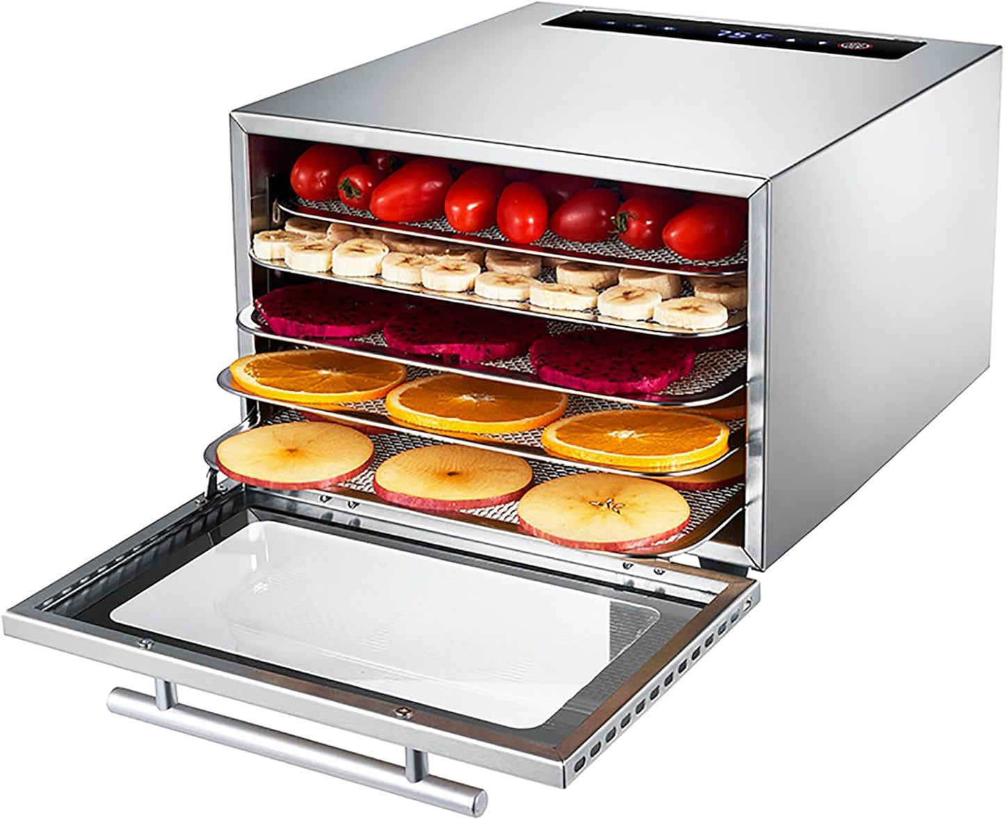 Digital Food Dryer, 400W Electric Food Dehydrator, 5 Stainless Steel Trays, Adjustable Digital Timer and 20-90 ℃ Temperature Control, Easy To Store & Clean, For Fruit, Herbs, Meat, Vegetables