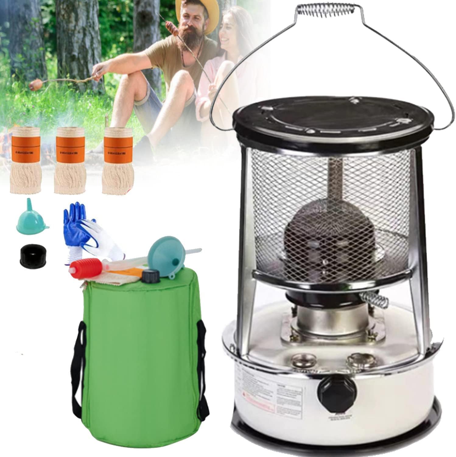 Portable Kerosene Heater, Kerosene Stove Heater 6L Outdoor Camping Diesel Stove, Fuel Oil for Household Heating Patio Christmas Party