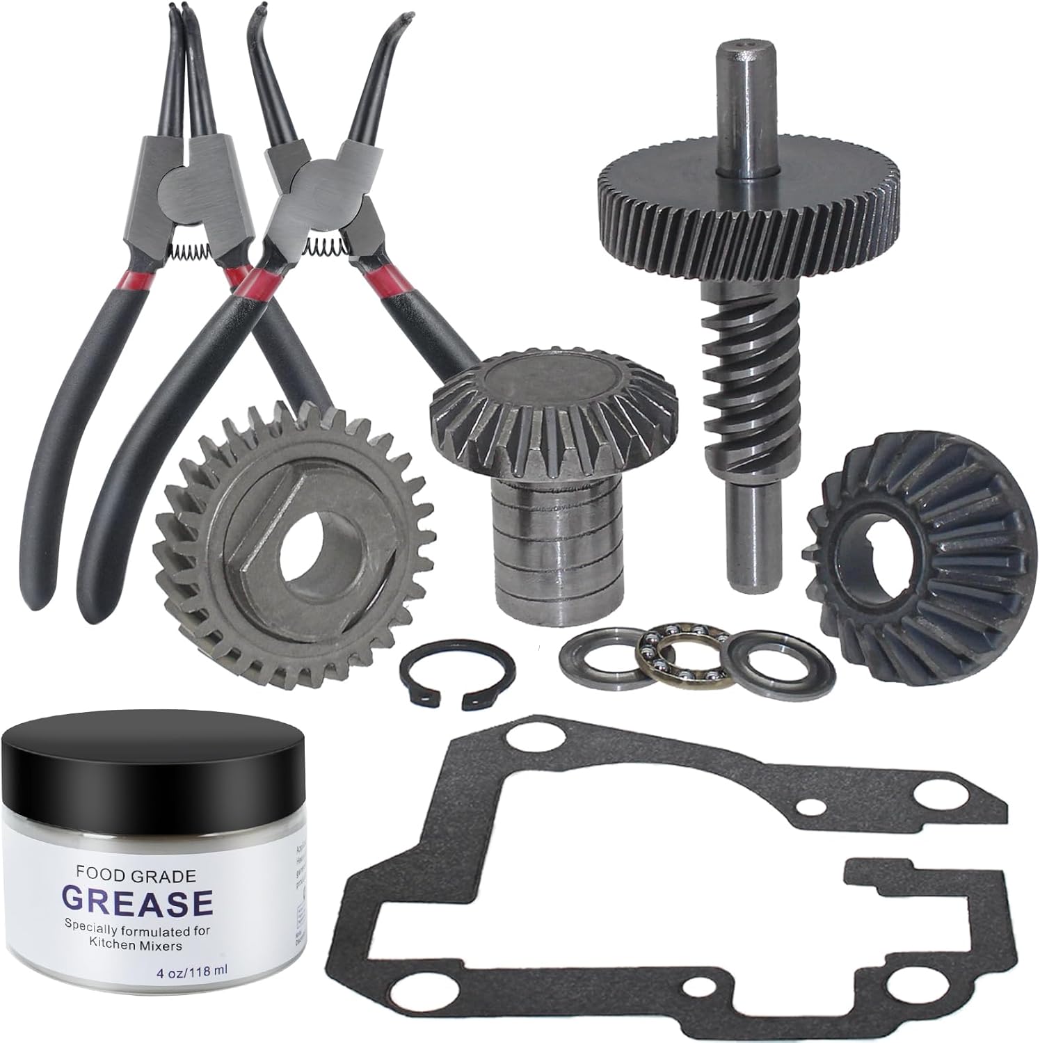 Worm Gear Kit Compatible With KitchenAid Whirlpool 5QT & 6QT Mixer Gear Parts Replacement, Worm Follower Gear Kit 9706529 W11086780 9709511 9703337 9709231