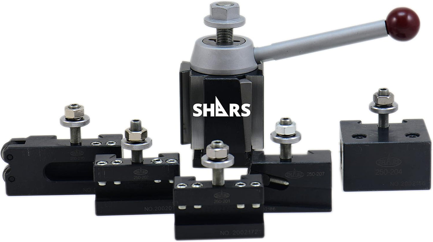 Shars BXA Quick Change Tool Post Wedge Type 6 PCS Set for Lathe 10" - 15" Lathe Swing 202-9475C M