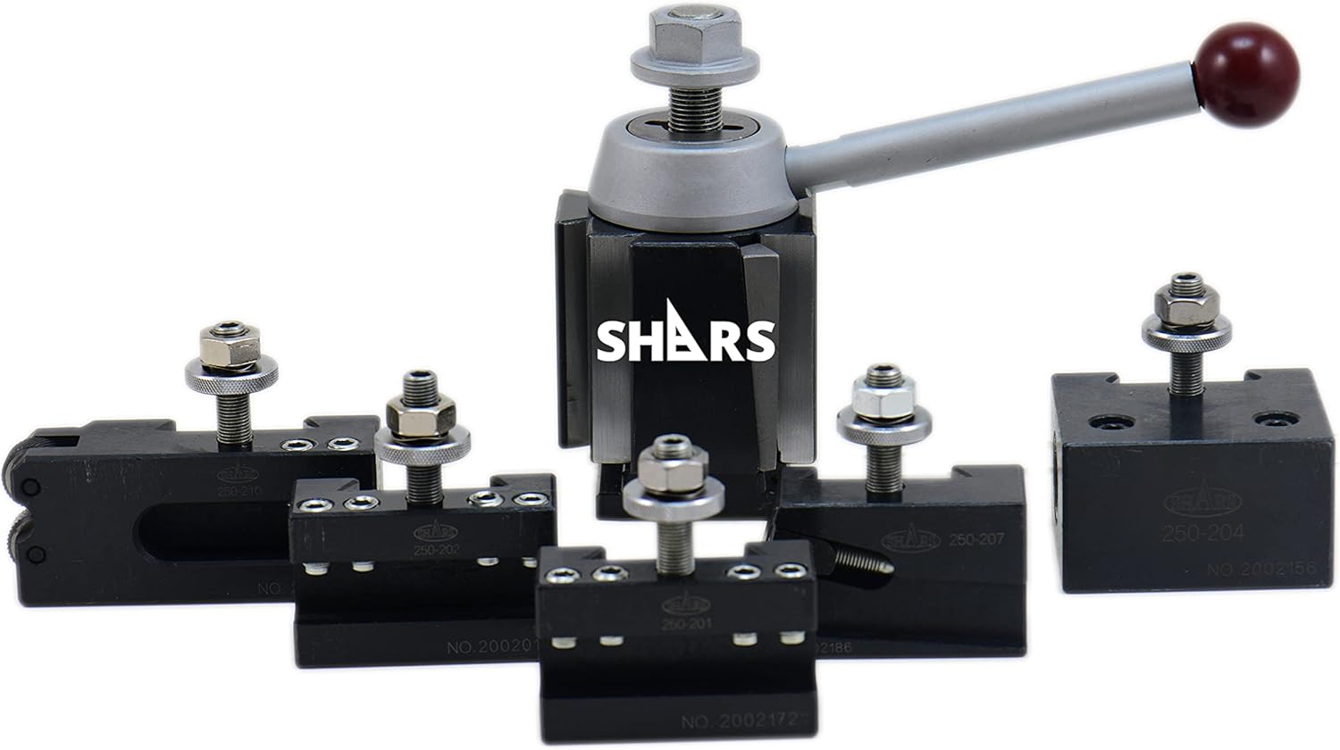 Shars BXA Quick Change Tool Post Wedge Type 6 PCS Set for Lathe 10" - 15" Lathe Swing 202-9475C M