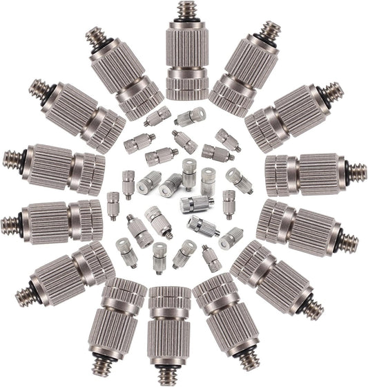 Pfeilzieher 90pcs Brass misting nozzles high Pressure misting Water Mister Nozzle atomizing Micro Mist Nozzle for Garden Outdoor misting System Thread UNC 10 24 0 004 0 039 Orifice Size 0 2mm