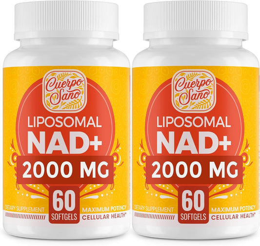 Cuerpo Sano 2000 MG NAD Supplement, Liposomal NAD+ with High Absorption, More Efficient Than Nicotinamide Riboside, Pure & Plus Boosting Supplement, Aging Defense, Metabolism & Cellular, 120 softgels