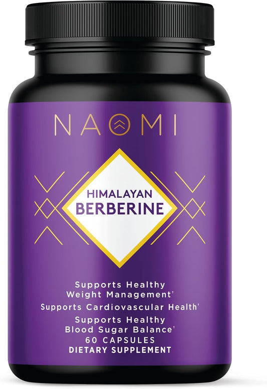 NAOMI Himalayan Berberine 500mg, Clinically Studied for Blood Sugar Support, Metabolic Function, Healthy Weight & Cholesterol, AMPK Activation, Non-GMO, Vegan, Gluten-Free, 60 Capsules, 1-Month Supply