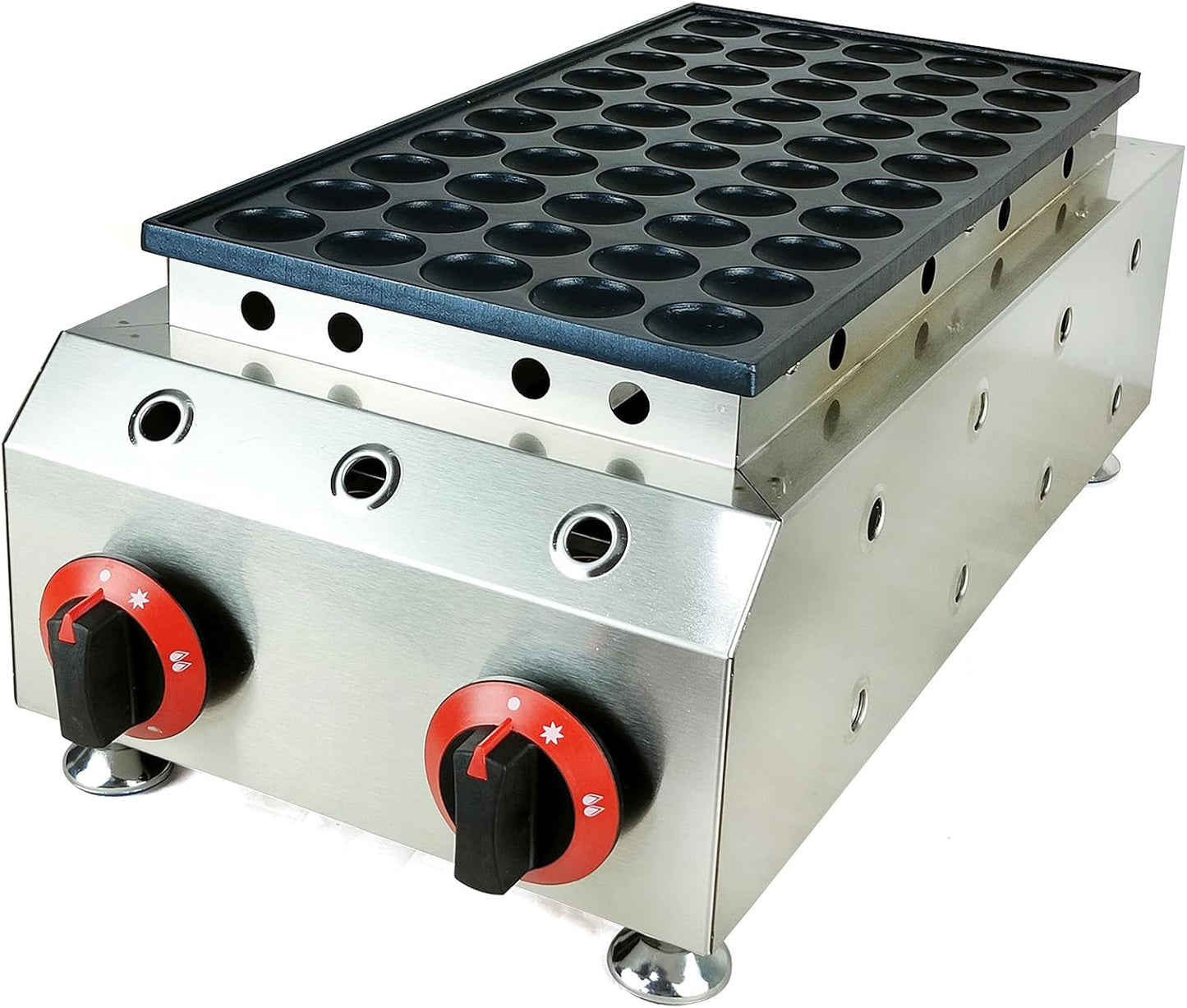 Mini Pancakes Maker Machine Waffle Maker Mini Commercial Nonstick LPG Gas 50PCS Mini Dutch Pancakes Maker Machine Non-Stick Waffle Pancake Maker for Home Kitchen Restaurant Bakery