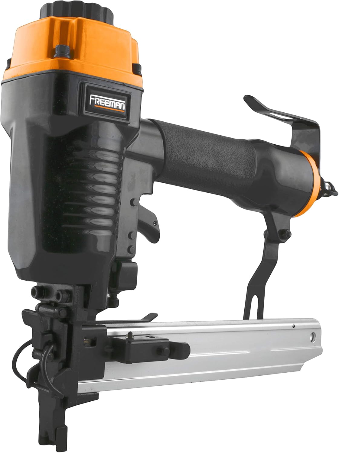 Freeman PFS16 Pneumatic 16-Gauge, 1” Fencing Stapler | Tool-Free Depth Adjust, Jam Release, and Wire Alignment | Includes Adjustable Belt Hook