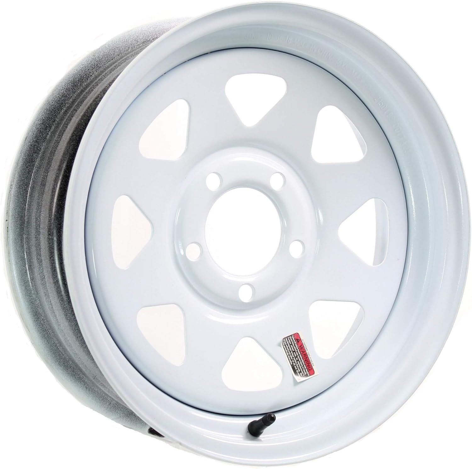 eCustomrim Trailer Rim Wheel 15" 15X6 5 Lug Hole Bolt Steel Highway Wheel White Spoke