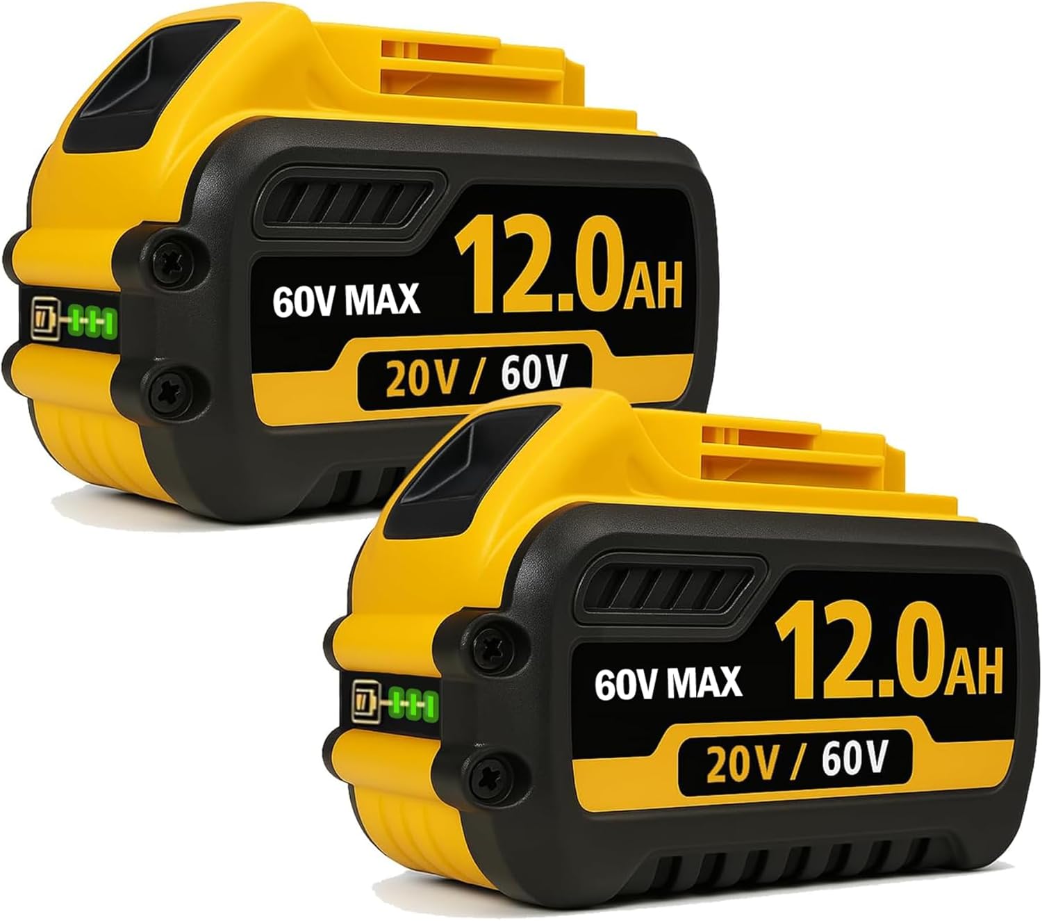 Joromov 2 Packs 12.0Ah 60V Max Battery Replace for DeWalt 20V\/60V MAX Battery Compatible with DeWalt 20V\/60V Power Tools