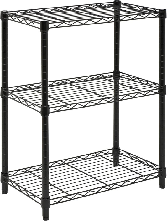 Honey-Can-Do 3-Tier Heavy Duty Adjustable Shelving Unit, Black