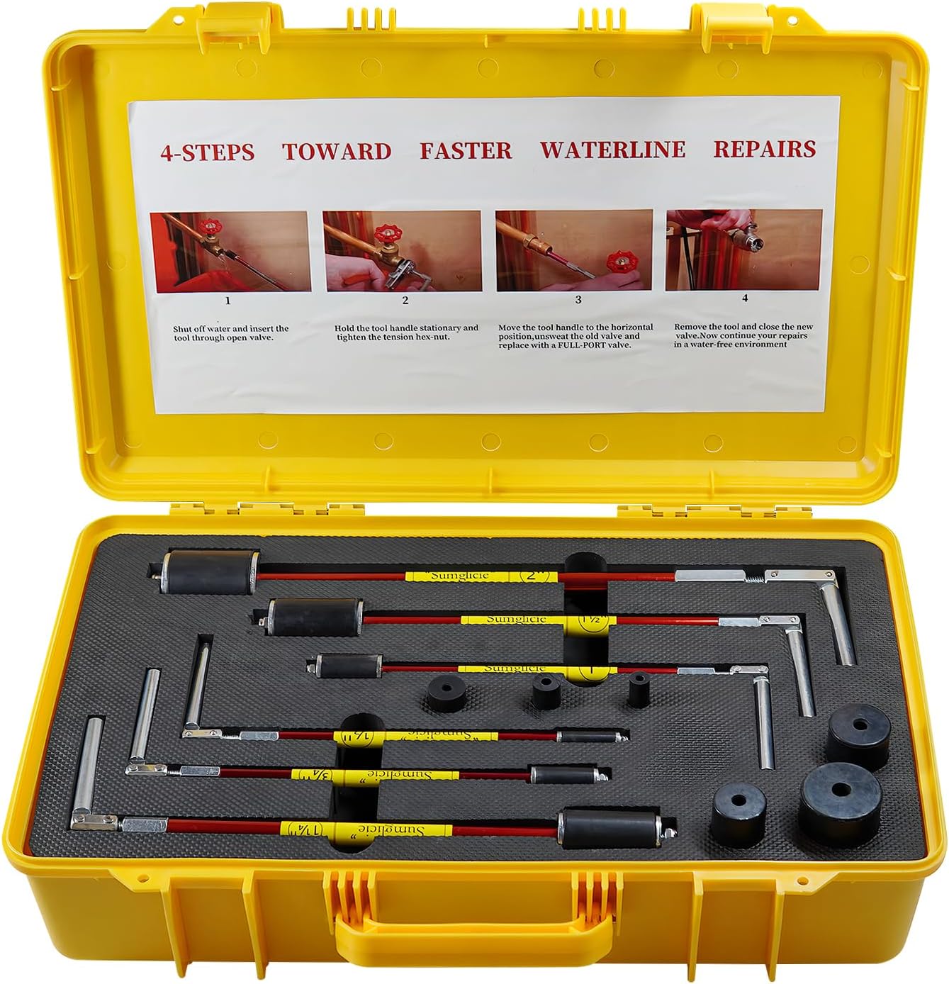 6800 Plumbing Plug Tool Kit, Pipe Water Stopper Kit 1/2" to 2" for Professional Plumber Plumbing Repair Tools(6 Tools+Carrying case), No Draining Needed, Fast Leak Repair up to 65 PSI