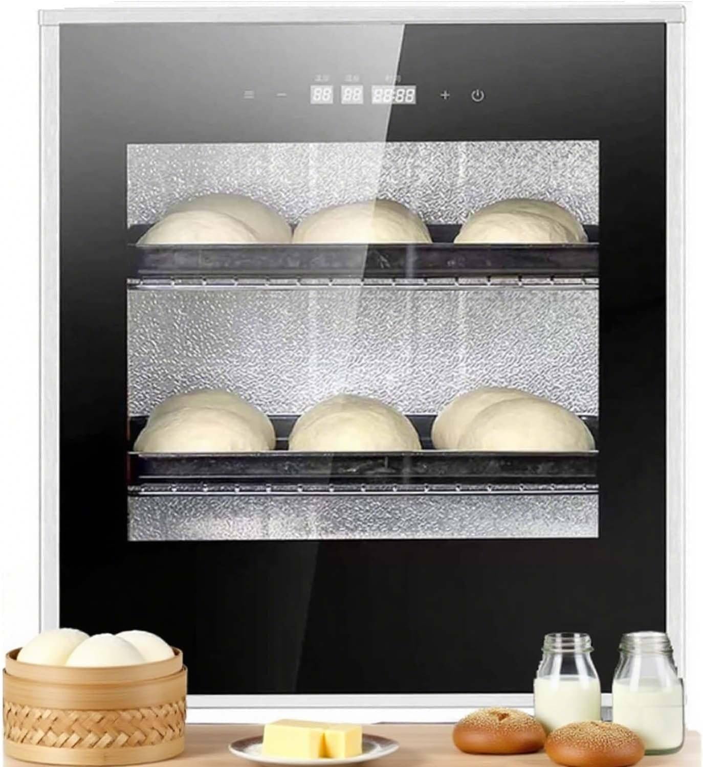 Electric Bread Proofing Box, 40L Electric Dough Proofer, Home Bread Proof Machina with 20 ℃ ~50℃ Temperature, 1 min ~ 24h Timing and 60～90% RH Humidity Control, Compact Fermentation Incubator
