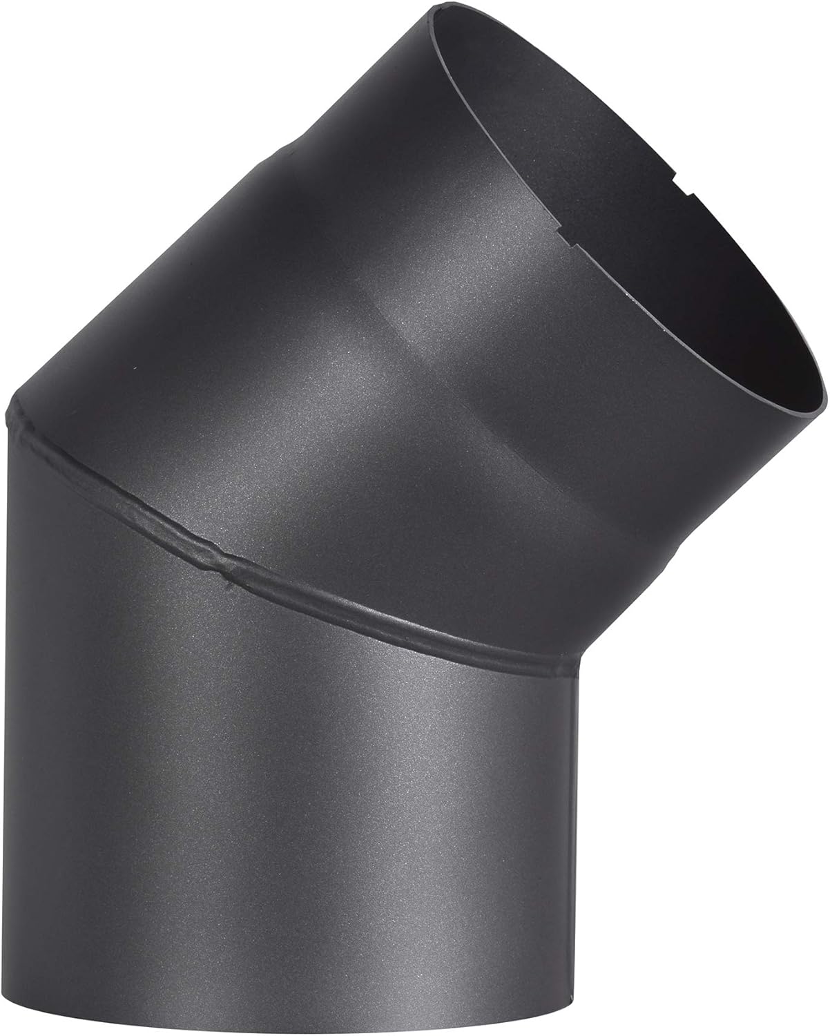 FIREFIX R160/B4O Elbow 2 mm Thick Steel (Smoke Pipe) in 160 mm Diameter for Stoves and Fireplaces Senotherm Black 45 Degrees Without Cleaning Door