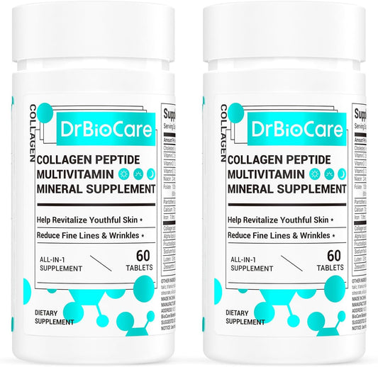 DrBioCare Collagen Peptides for Women, Beauty Vitamin & Mineral Supplement,Contains Vitamin D3, Probiotics for Women & Collagen Peptides,Vitamin E,Vitamin B Complex 120 Tablets