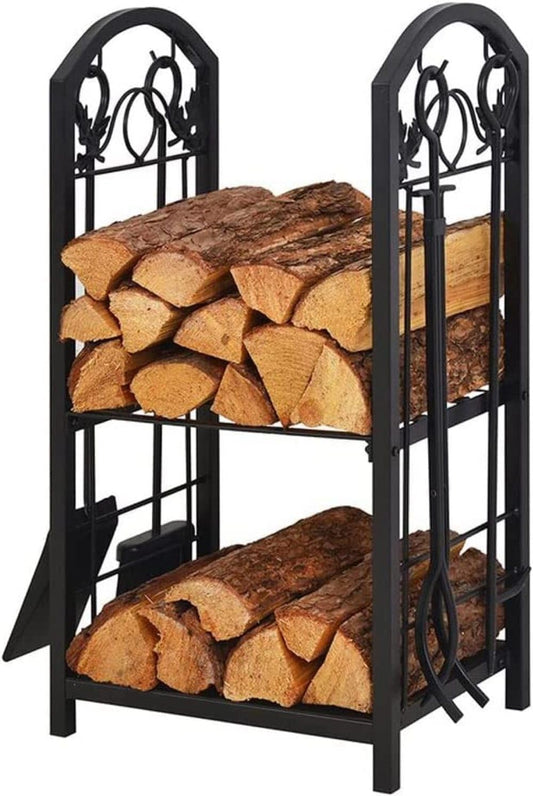 Firewood Holder Firewood Rack Set Outdoor Heavy Duty Firewood Holder Indoor Holder Wood Rack for Firewood Wood Log Store
