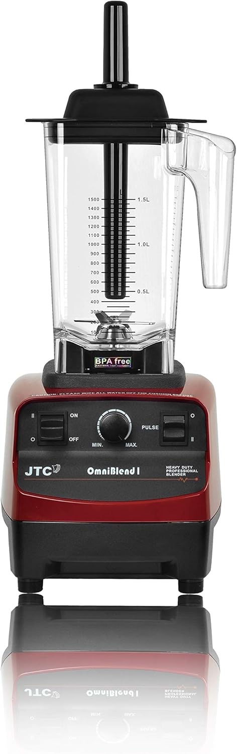 OmniBlend I Commercial Blender for Smoothies, Heavy Duty Variable Speed & Pulse, Self-Cleaning, 2-in-1 Wet Dry Multifunctional, 1.5 Liter BPA-Free Shatter-Proof Jar (Maroon)