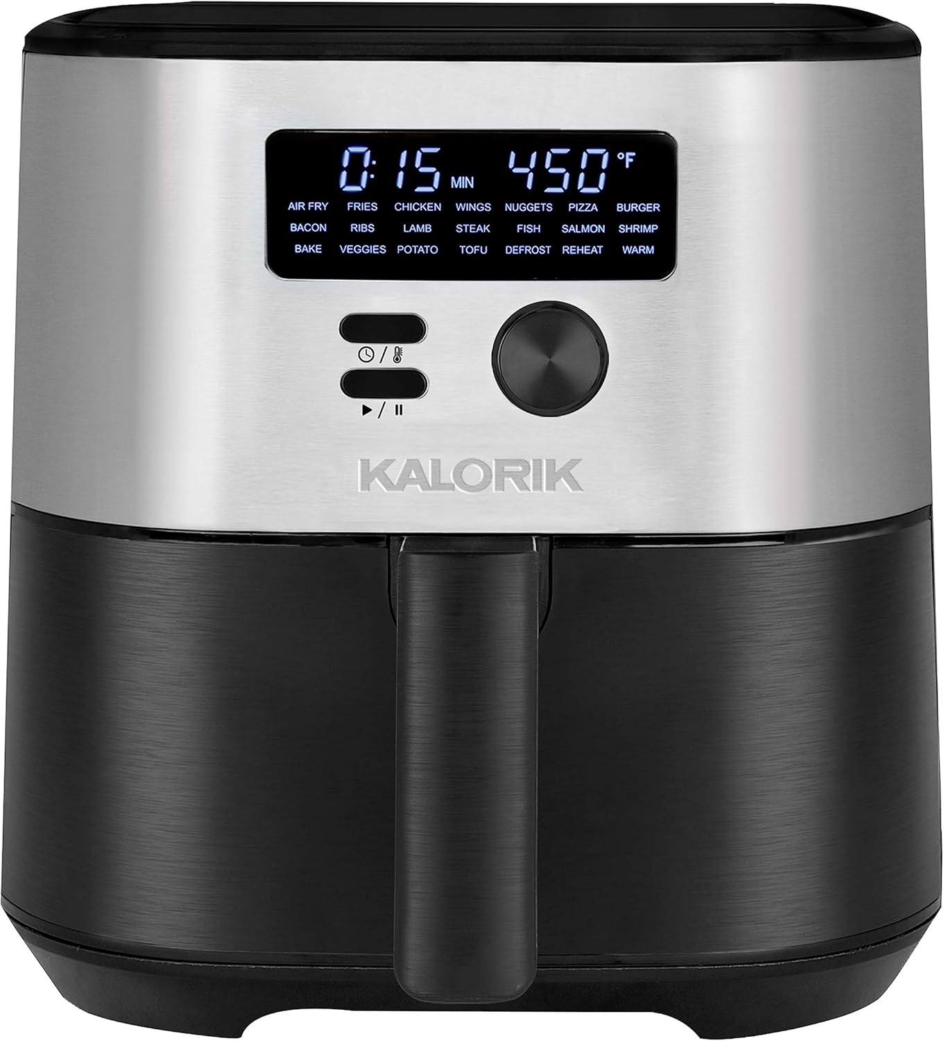 Kalorik MAXX® 7 Quart Air Fryer 1750W, 7-in-1 Air fry, Bake, Roast, Broil, Defrost, Reheat, and Warm food, LED Display, 21 Presets, 4 Accessories, Recipe book, FT 50930 OW