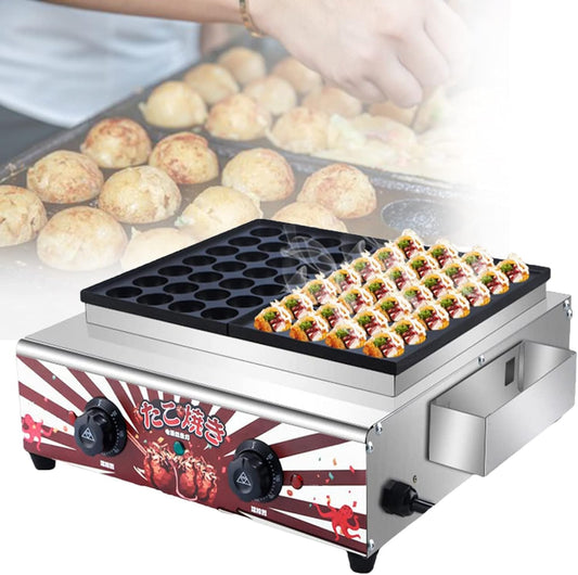 HNCXHX Commercial Takoyaki Maker,Electric Takoyaki Grill Pan,Japanese Takoyaki Octopus Ball Pan,56 Holes Multifunction Baking Maker,for Fried Eggs,Fried Steak,Takoyaki,Ignite