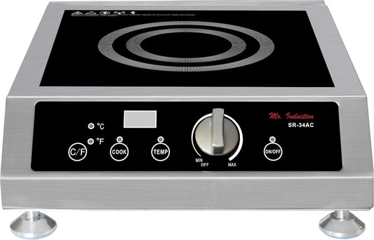 SR-34ACB: 3400W Countertop Commercial Induction Cooktop (220-240V)