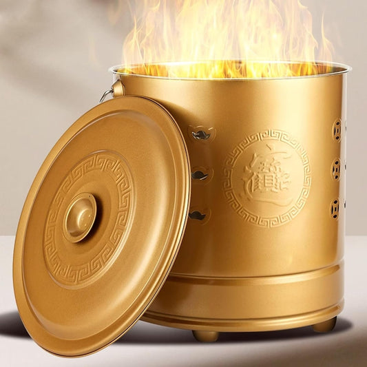Burn Barrels for Outside, Auspicious Rituals Incinerator, Burn Cage for Garden Porch Balcony Patio Backyard Beach Qingming