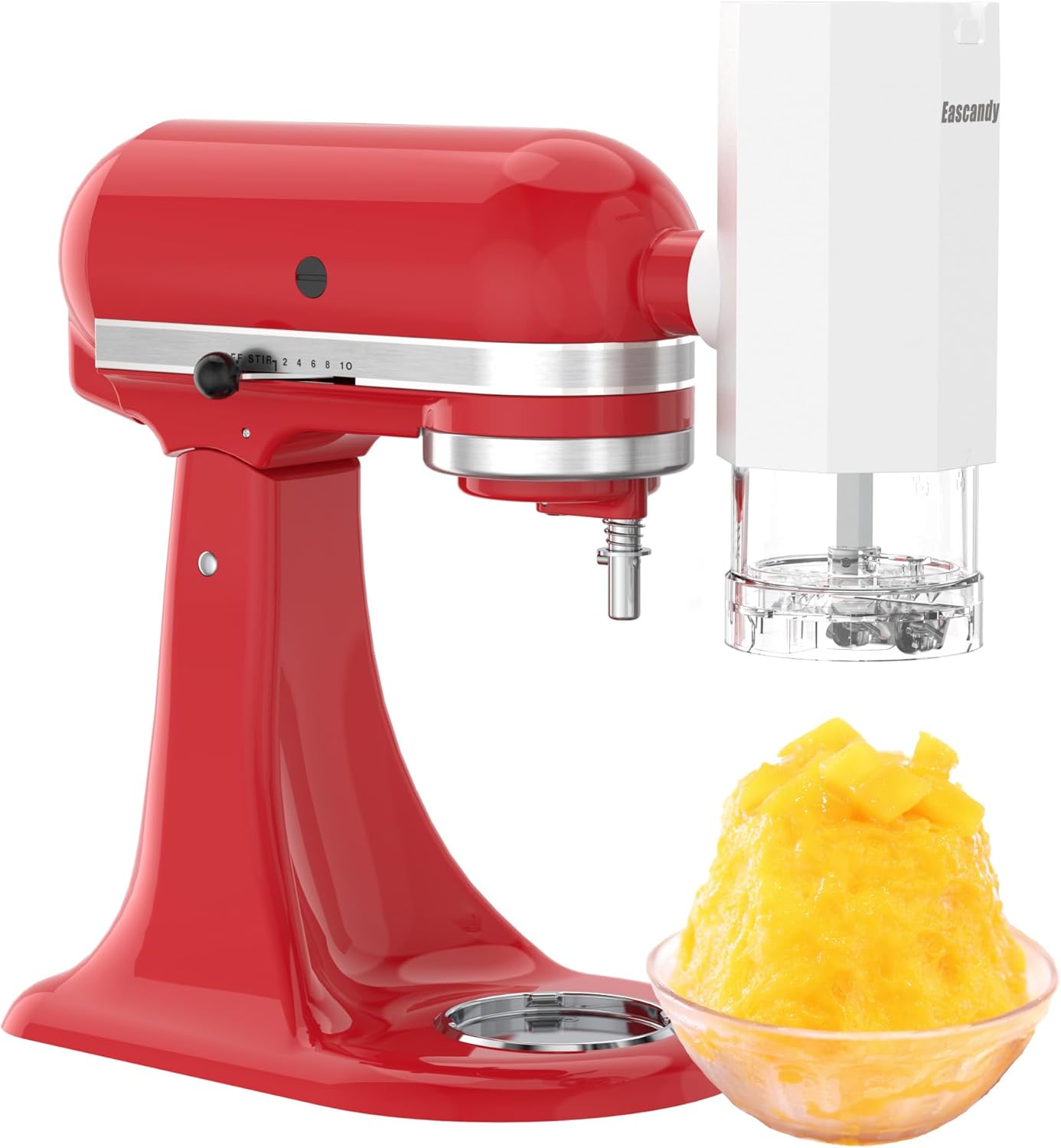 Shaved Ice Attachment for KitchenAid Stand Mixer, Snow Cone Maker for KitchenAid with 8 Ice Molds, Stainless Steel Blade Ice Shaver Attachment for Kitchen Aid Mixer
