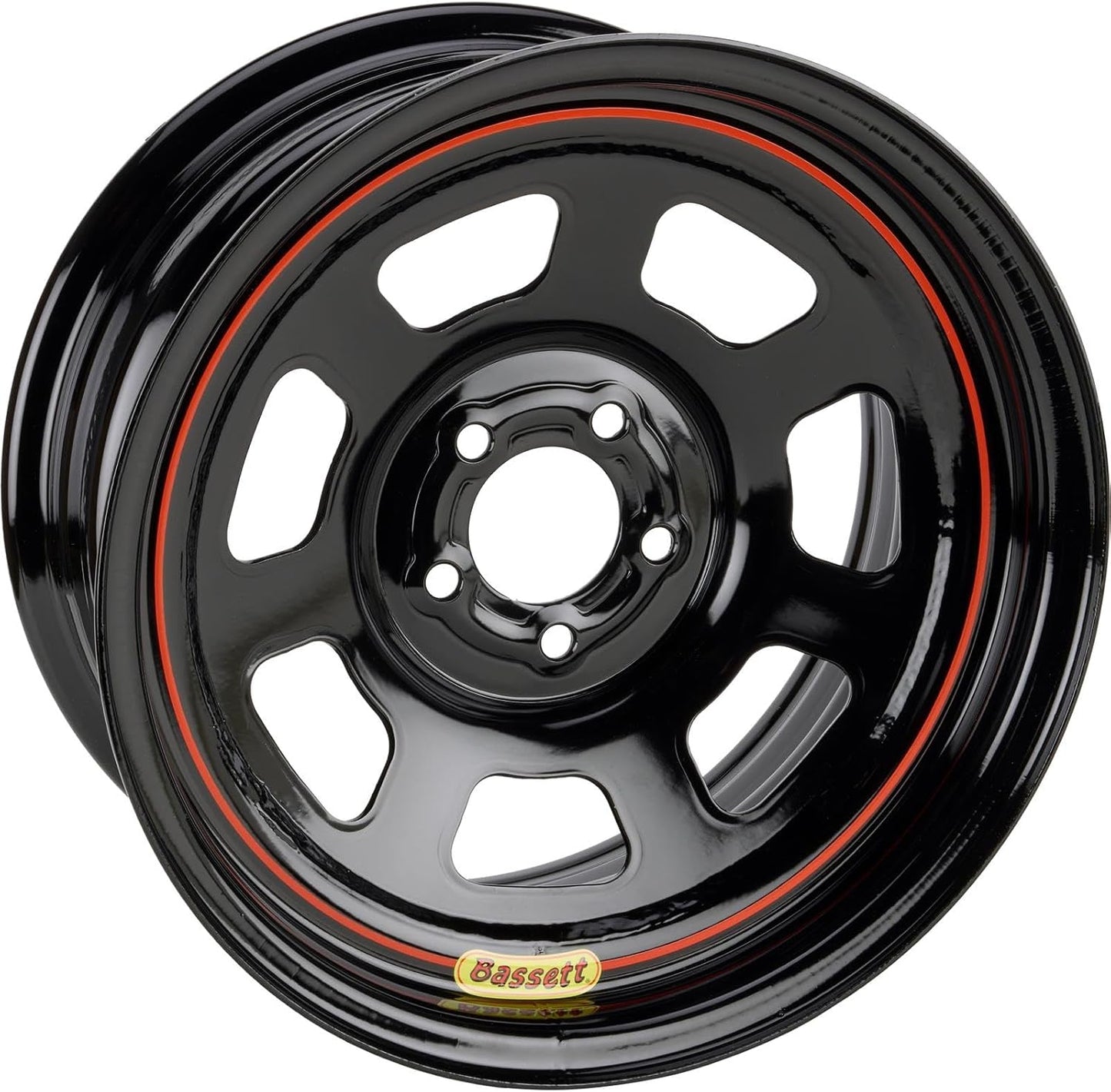 Bassett 57RN4 15X7 DOT D-Hole 5x100 mm 4 In. Bckspc Black Wheel