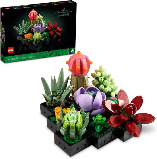 LEGO Botanicals Succulents - Artificial Indoor Plant Building Set for Home, Kitchen, Desk Decor Adults Ages 18+ - Gift for Birthdays - 10309