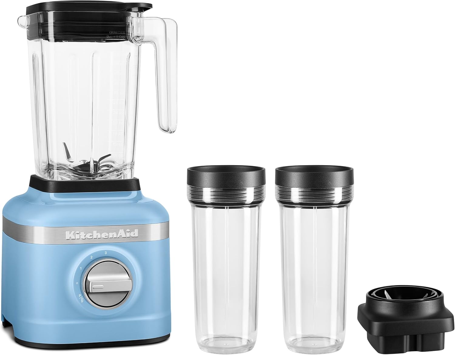 KitchenAid K150 3 Speed Ice Crushing Blender with 2 Personal Blender Jars - KSB1332Y - Blue Velvet