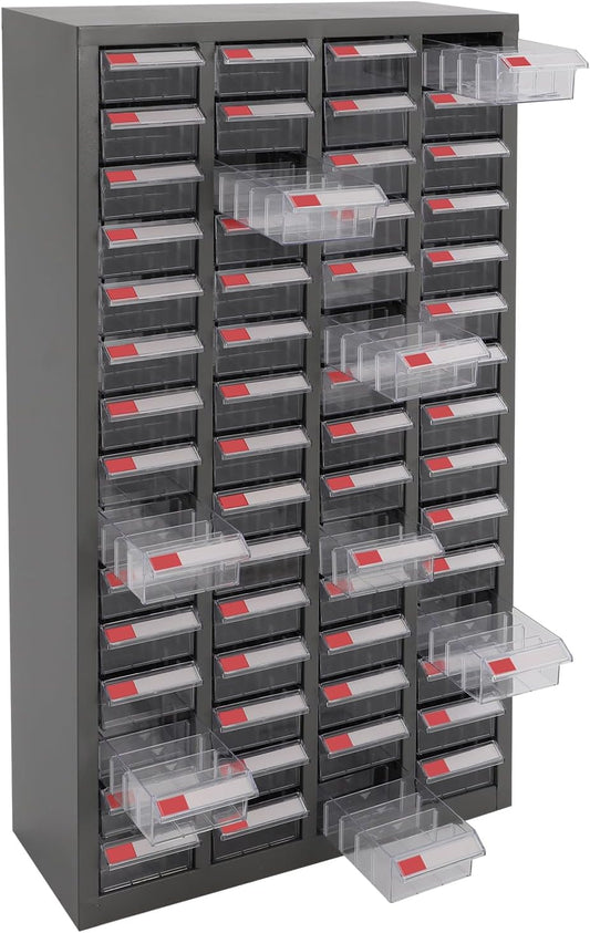 ARPITUYN Parts Storage Cabinet with 60 Small Drawers, Free Standing Hardware Tools Storage Cabinet Bolt and Nut Tool Storage Organizer, Part Tool Cabinets for Warehouses, Workshops (Gray)