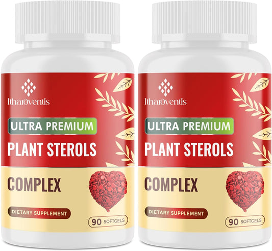 Cholesterol Supplements with Plant Sterols, Niacin, Red Yeast Rice, Bergamot, Omega-3 & Garlic - Advenced Absorption Formula - 180 Softgels
