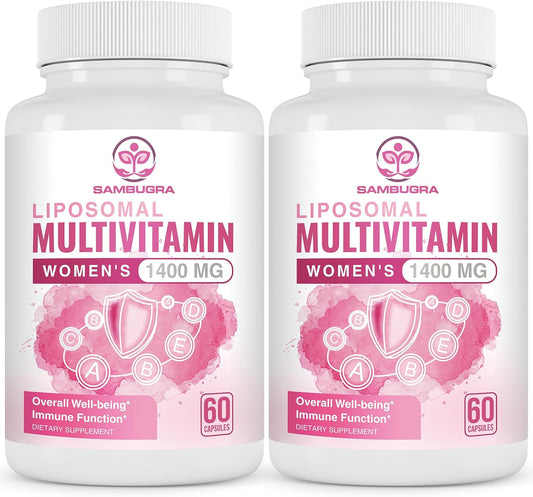 Liposomal Multivitamin for Women 1400MG - Womens Daily Multi Vitamins Supplements with Iron, Vitamin A, C, D, E and B Complex for Immune Health, Hair & Skin Support for Women 18+，120 Vegan Capsules