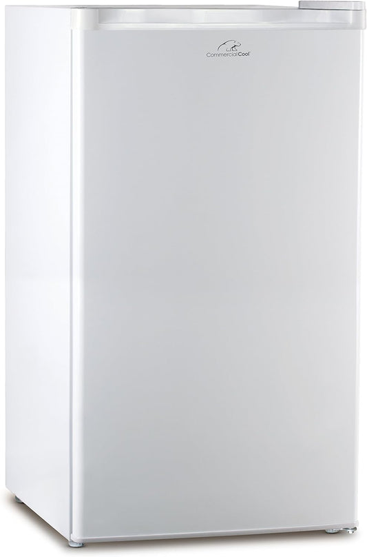 Commercial Cool CCR32W Compact Single Door Refrigerator and Freezer, 3.2 Cu. Ft. Mini Fridge, White