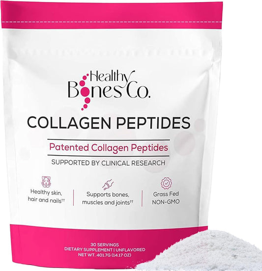 FORTIBONE Premium Bone Health Collagen Peptides w\/FORTIGEL, VERISOL, TENDOFORTE | Clinically-Supported for Bones Joints Skin Hair Nails | Hydrolyzed Collagen Complete Anti-Aging Formula | 30 Servings
