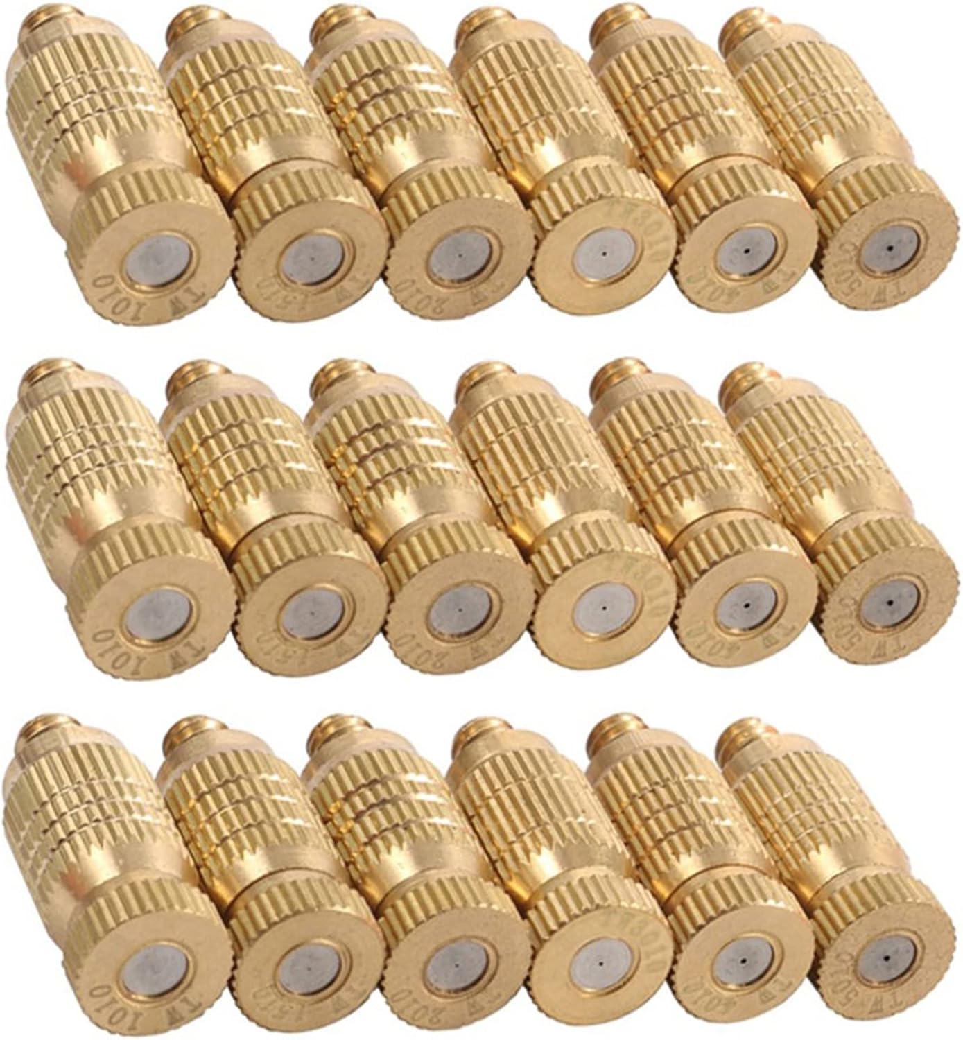Pfeilzieher 50pcs Brass misting nozzles high Pressure Mister nozzles Fog nozzles Heads Micro Mist nozzles for Cooling System Fog Nozzle atomizing Mister Sprinkle for Patio Garden 10 24 UNC Thread