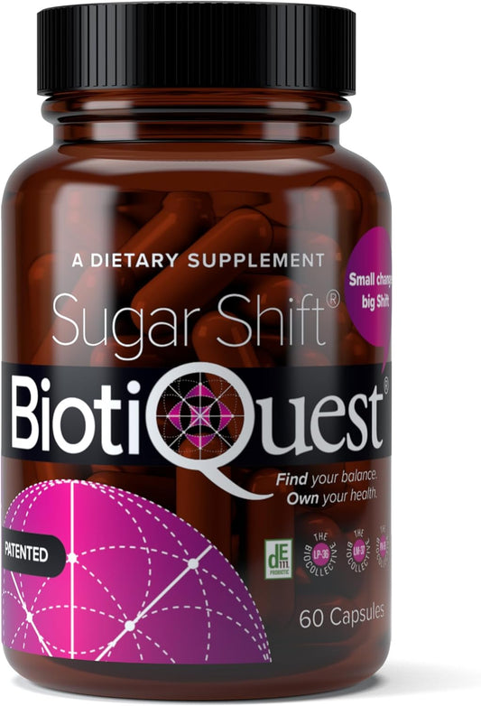 BiotiQuest Sugar Shift Probiotics, 22 Billion CFU, Non-GMO and Gluten Free, 60 Capsules