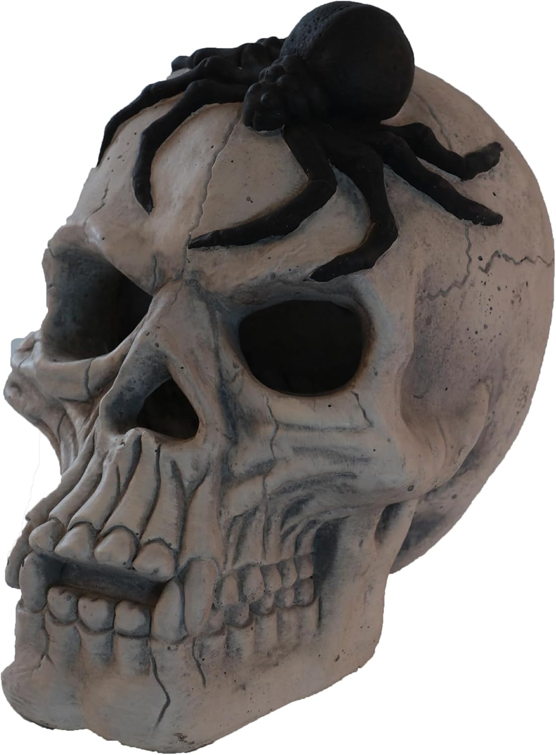Fire Pit Demon Skull Gas Log - Ventless & Vent Free Propane Fireplace Insert, Gel\/Ethanol\/Electric Compatible, Outdoor Halloween Decor for Patio, Garden, Yard - Multiple Styles (Grey+Spider)