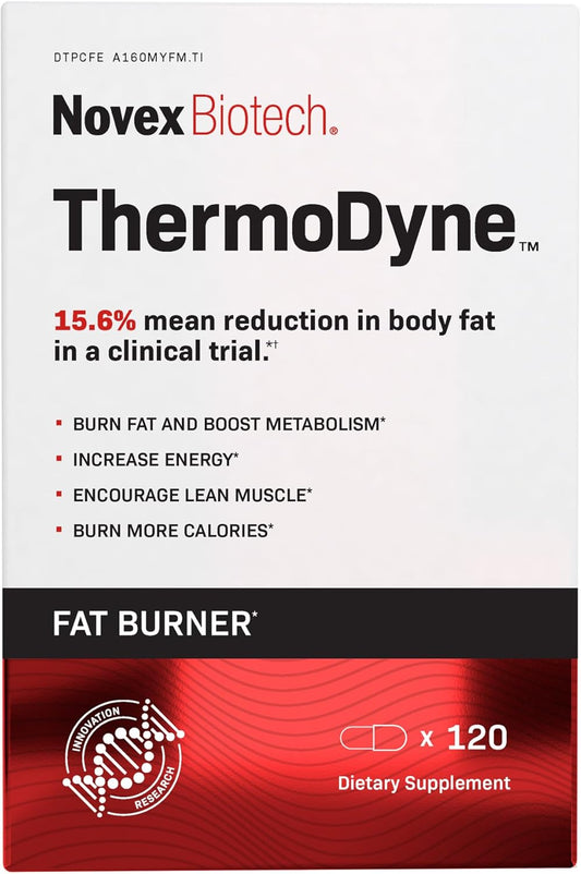 Novex Biotech ThermoDyne - Thermogenic Fat Burner – Appetite Suppressant – Metabolism Boost – Burn Calories – Energy Booster – Fat Burning Pills – Promote Lean Muscle Tone - 30-Day Supply