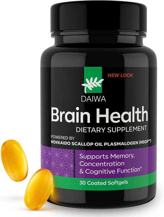 Daiwa Brain Supplement for Adults with Hokkaido Scallop Oil Plasmalogen (HSOP) - 30 Capsules