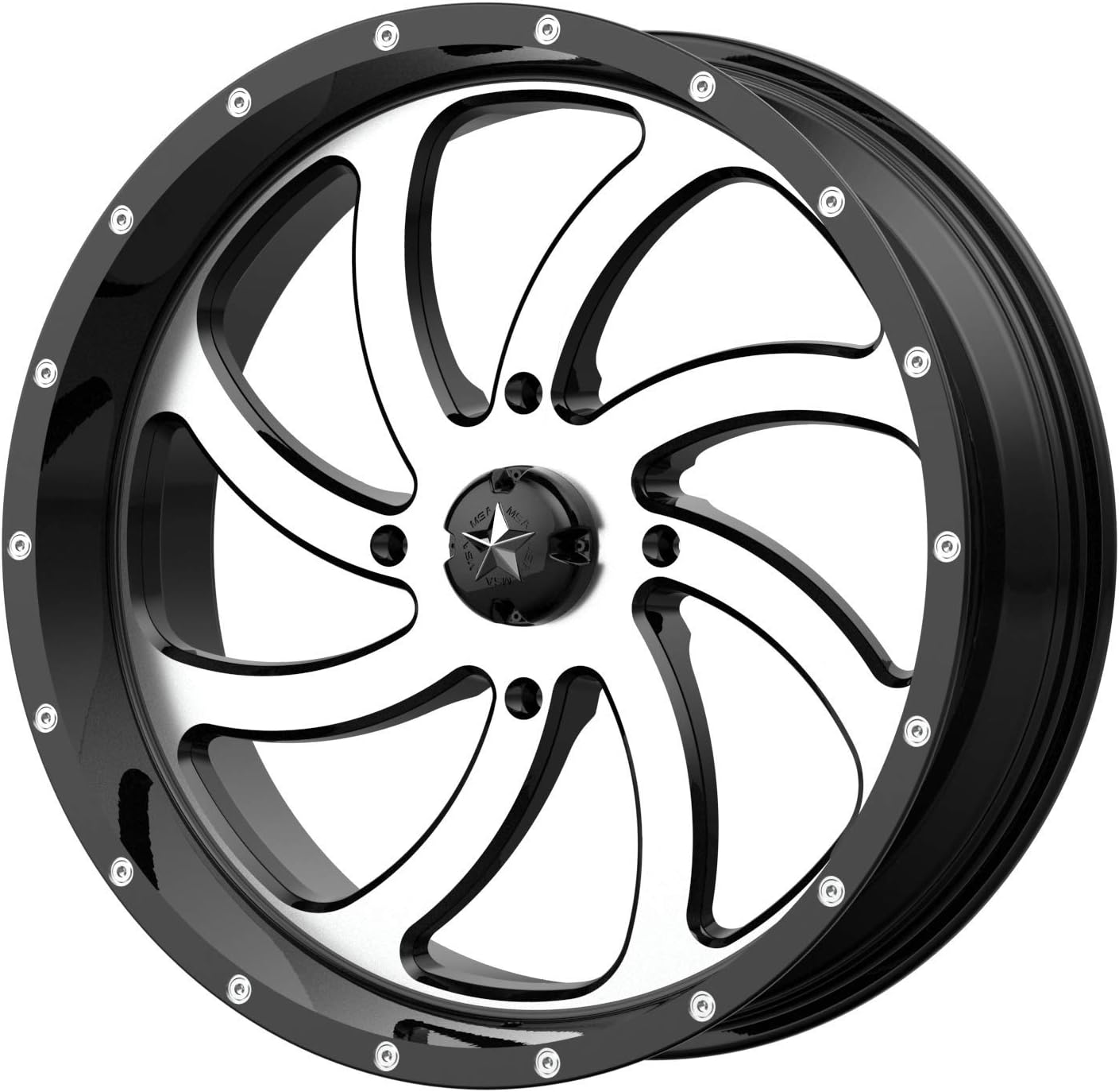 MSA Offroad Wheels MA36 22X7 4X156 MACH G-BLK 00MM - M36-022756