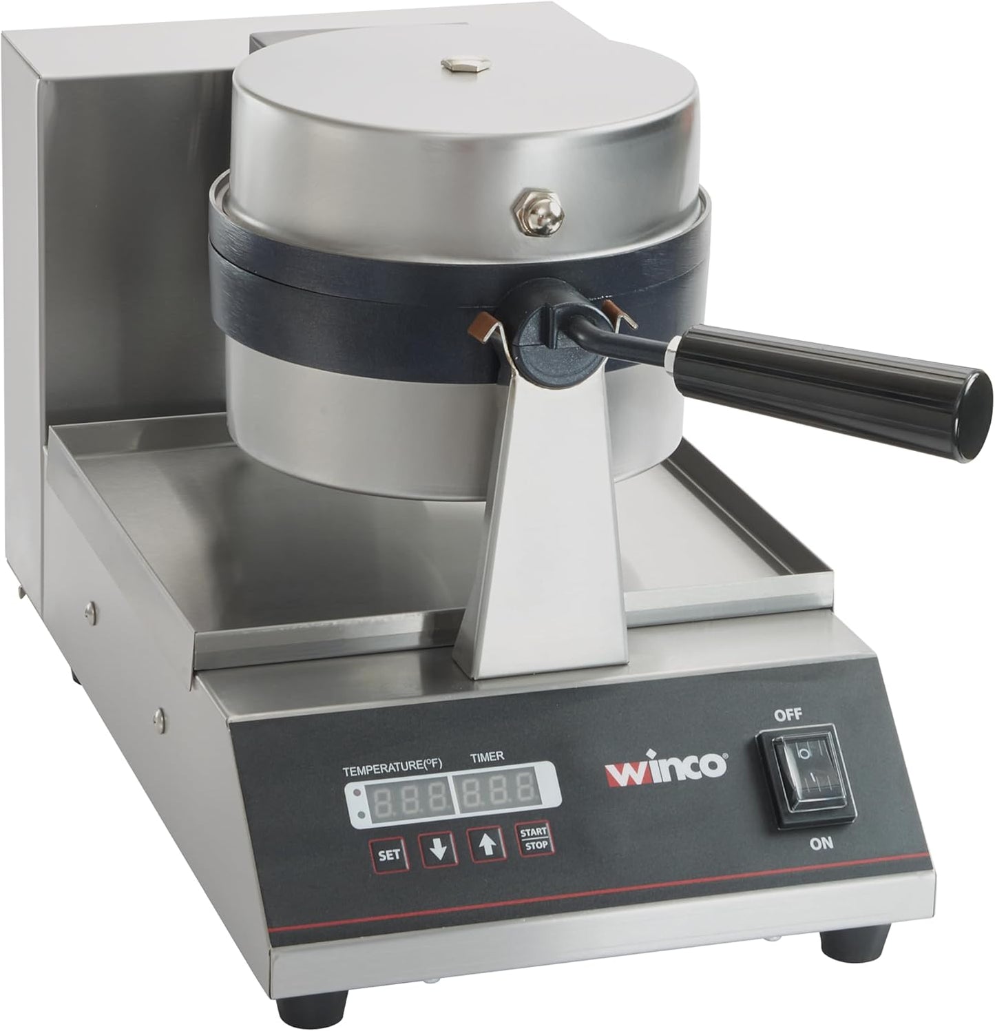 Winco Commercial-Grade 7" Belgian Waffle Maker with Non-Stick Plates